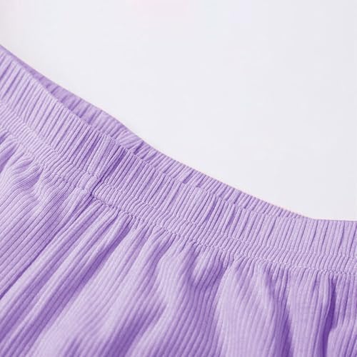 Girls Solid 𝐏a𝐣amas Set Ribbed Short Sleeve Ruffle 𝐒lee𝐩wear & Long Pants Soft Cotton 𝐋oun𝐠ewear Toddler 𝐍𝐢ghtwear4