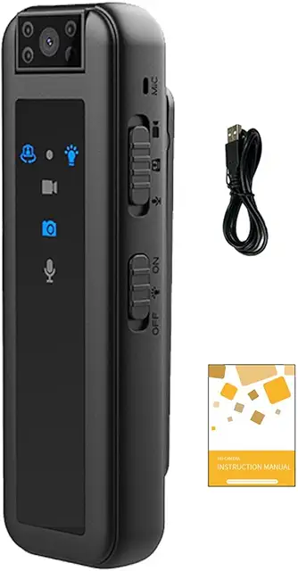 Caméra Stylo Espion 1080P HD Portable avec Réduction de Bruit et Vision Nocturne