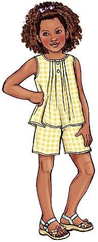 Miniatura 3 de BUTTERICK PATTERNS B4176 Camisa, vestido, pantalones cortos y pantalones para niñas/niñas, talla 2-3-4-5