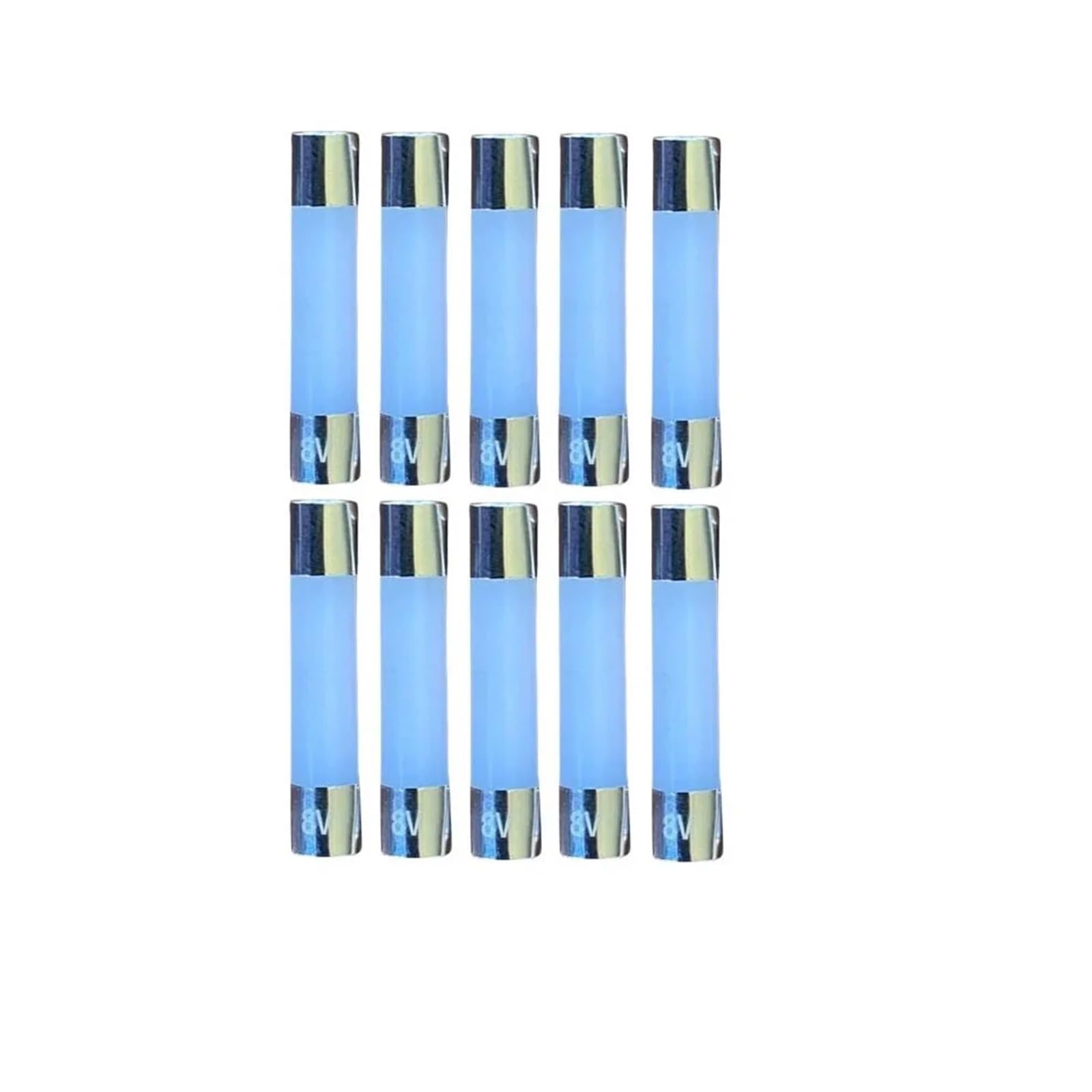 Set Di 7 Lampadine LED Blu 8V Tipo Fusibile Per Amplificatori Marantz