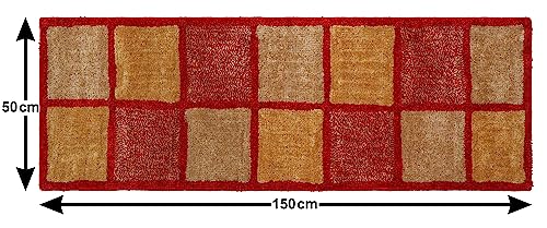 Image of THE HOME TALK Modern Polyester Area Rugs | Carpets for Living Room, Kitchen, Kid's Room, Bedroom | Microfiber Polyester Rugs | Shaggy Floor Carpet | Anti Skid Store (Maroon, 50 x 150 cm)