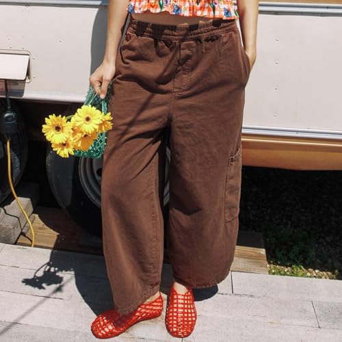 Women's Oversized Wide Leg Jeans High Elastic Waisted Stretch Loose Fit Trouser Boyfriend Denim Pants2