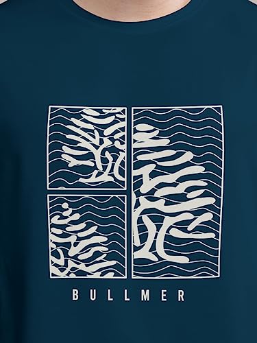 Image of BULLMER Trendy Front and Back Printed Oversized Round Neck T-Shirt for Men - Pack of 2