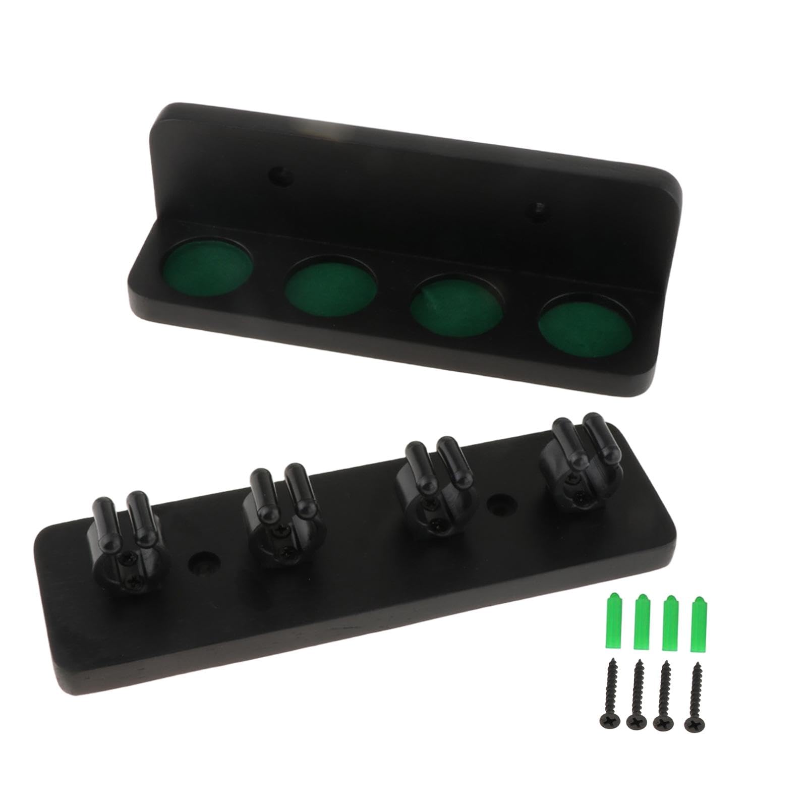 Pool Queue Rack Wandmontiert Holz Billiard Queue Ständer Halter Kompakt mit Vier Halterungen für Heimspielzimmer Und Billardraum