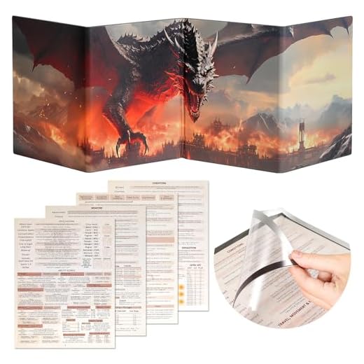 Grajar DND Tela DM personalizável 5e com 4 painéis para papel carta dos EUA, bolsos magnéticos de abertura grande com função de apagar a úmido, inserções de tela D&D Dungeon Master incluídas