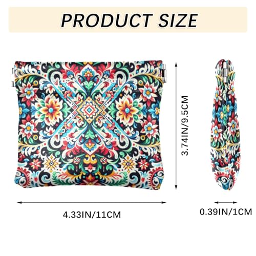 Kalocsa Sample O Print Coin Purse Leather Pouch Change Purse, Squeeze Coin Pouch for Cards, Keys & Lipsticks, Unisex3