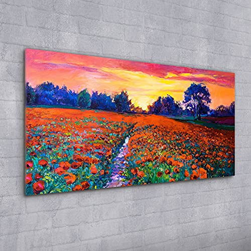 Image Acrylique Murale 100x50cm Meadow Forest Sunset pour Salon - 2