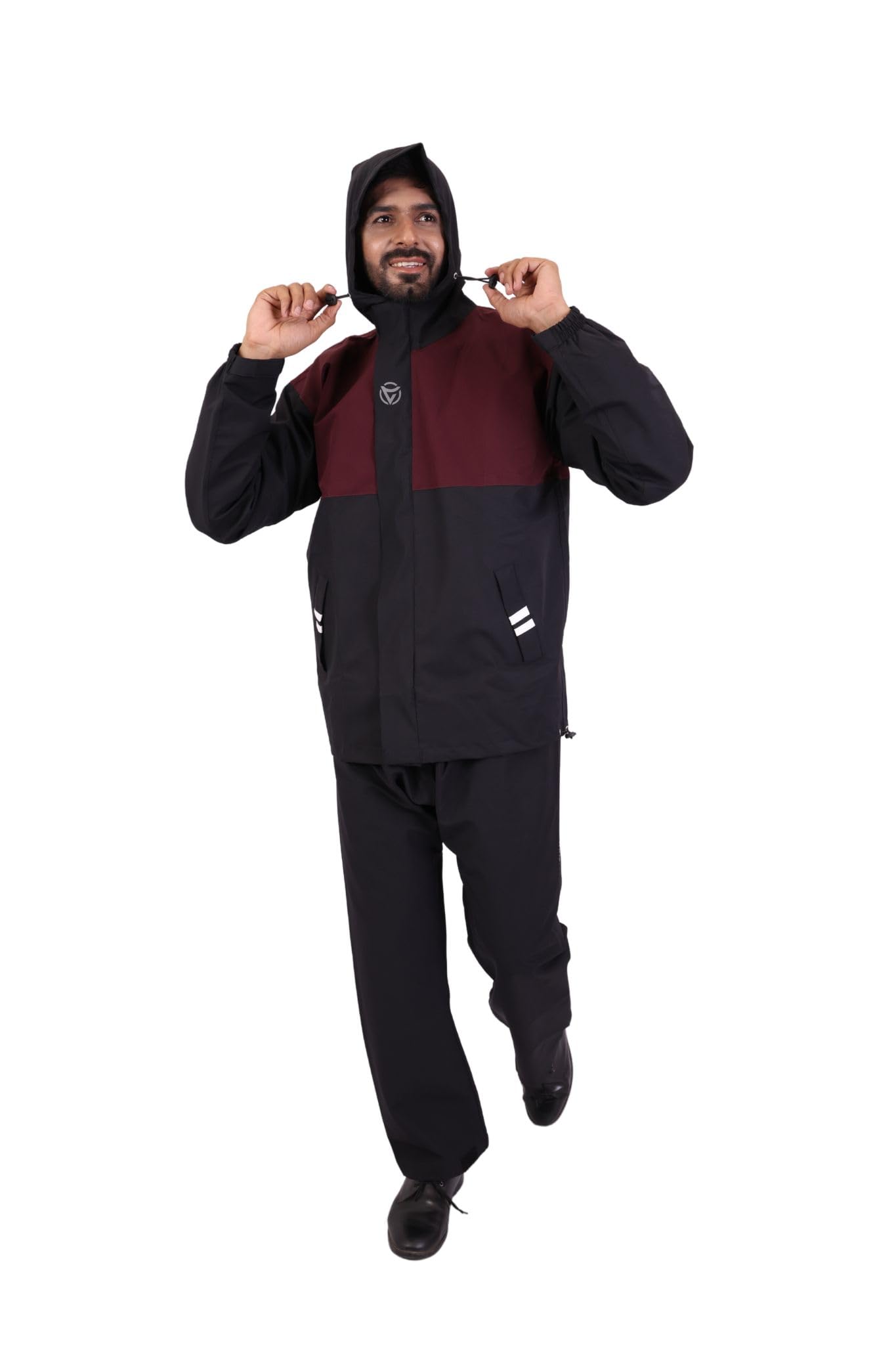 varsha rain wear VARSHA - Premium Waterproof Rain Coat for Men,Seam-Sealed Taping Single layer Raincoat with High Neck, Adjustable Hood & Utility Pockets(VN-10)-picture-32