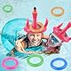 RNHDLY 10 Stück Flamingo Aufblasbar Wurfspiel, Ringwurfspiel Kinder, Aufblasbare Wurfspiel Kinder Outdoor, Wurfspiel Flamingo Aufblasbare mit 8 Ringe für Sommer Hawaii Party Hochzeit Sommer Pool Party