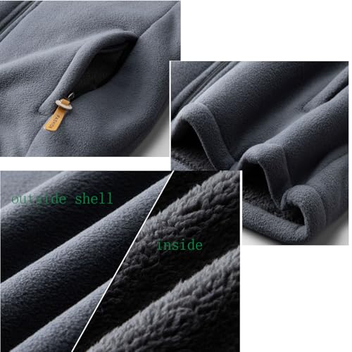 Men's Sport Jacket Warm Fleece Full Zip Outdoor Jacket Coats Stand Collar Outwear Fleece Jacket with Pocket4
