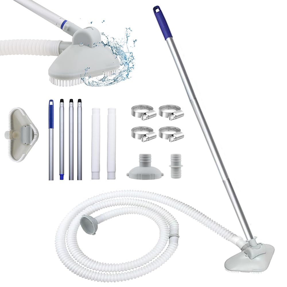 Pool Sauger Boden mit Schlauch 310cm, Poolsauger Bodensauger mit Teleskop Aluminiumstange 155cm, Pool Bodensauger Set, Staubsauger Pool Unterwasser, Pool Reinigung Bodensauger, Pool Boden Reinigen