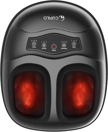 CuPiLo Foot Massager with Heat FSA Eligible HSA Shiatsu Feet Massager for Plantar Fasciitis Adjustable Kneading and Compression Foot Massage Machine for Neuropathy Relief