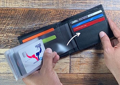 Set Of 2 Heavy Duty Vinyl Credit Card ID Holder Wallet Insert MADE IN USA3