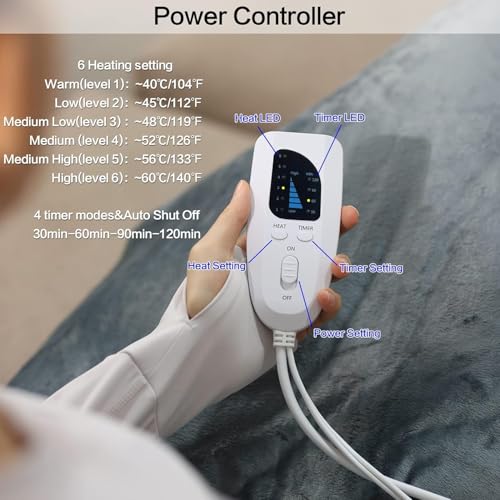 Image of Deepsoon Heating Pad,Electric Heating Pads for Back,Neck,Moist Heating Pad for Abdomen Shoulder Knee Legs,Dry /Moist Heat&Auto Shut Off,Mother's Day Birthday for Men and Women,BabyPink,33x17 Inch