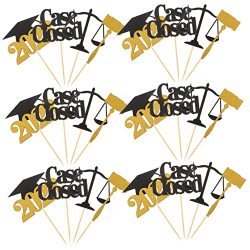 Vaguelly 24 Stück Abschluss Cupcake Toppers Tortendeko für Rechtsstudium Graduierung Kreative Cake Picks für Abschlussfeiern und Partys