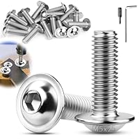 TXXATX M5x25 mm Linsenkopfschrauben Edelstahl 30 Stück Flachkopfschrauben M5 Innensechskant ISO 7380-2 Schrauben mit Flansch A2 V2A Metrisch Vollgewinde für Möbelherstellung Fahrzeugstrukturen