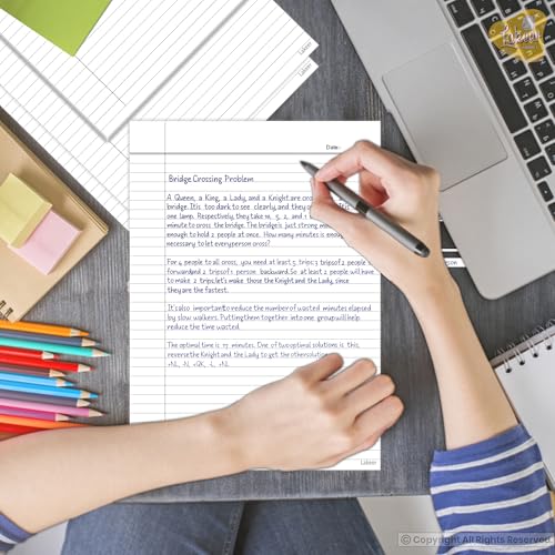 Image of Lakeer A4 Single Side Ruled Paper - 100 GSM Thick Paper, Pack of 100 Sheets | Ideal for Projects, Assignments, Practicals, and Homework (White)
