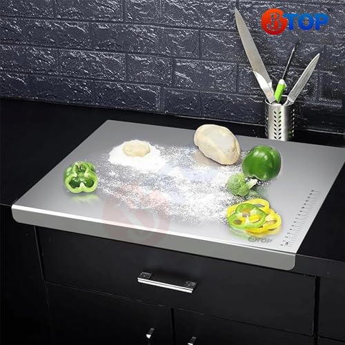Image of Btop Stainless Steel Chopping Board, Corrosion Resistant, Waterproof, Rust-Proof, Professional Kitchen Equipment (Steel Countertop Chopping Board)