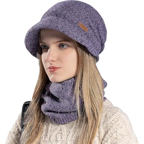 Bonnet et écharpe WANYIG Violet Cover