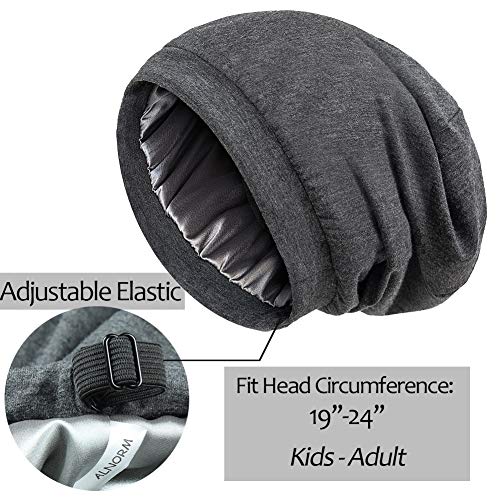 Capa de dormir de cetim ajustável para cabelo encaracolado que protege o cabelo, permanece no lugar,