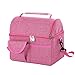 Andiker Borsa termica per il pranzo a prova di perdite, borsa termica e termica, con due scomparti con tracolla lunga regolabile e borsa da picnic Oxford (rosa)