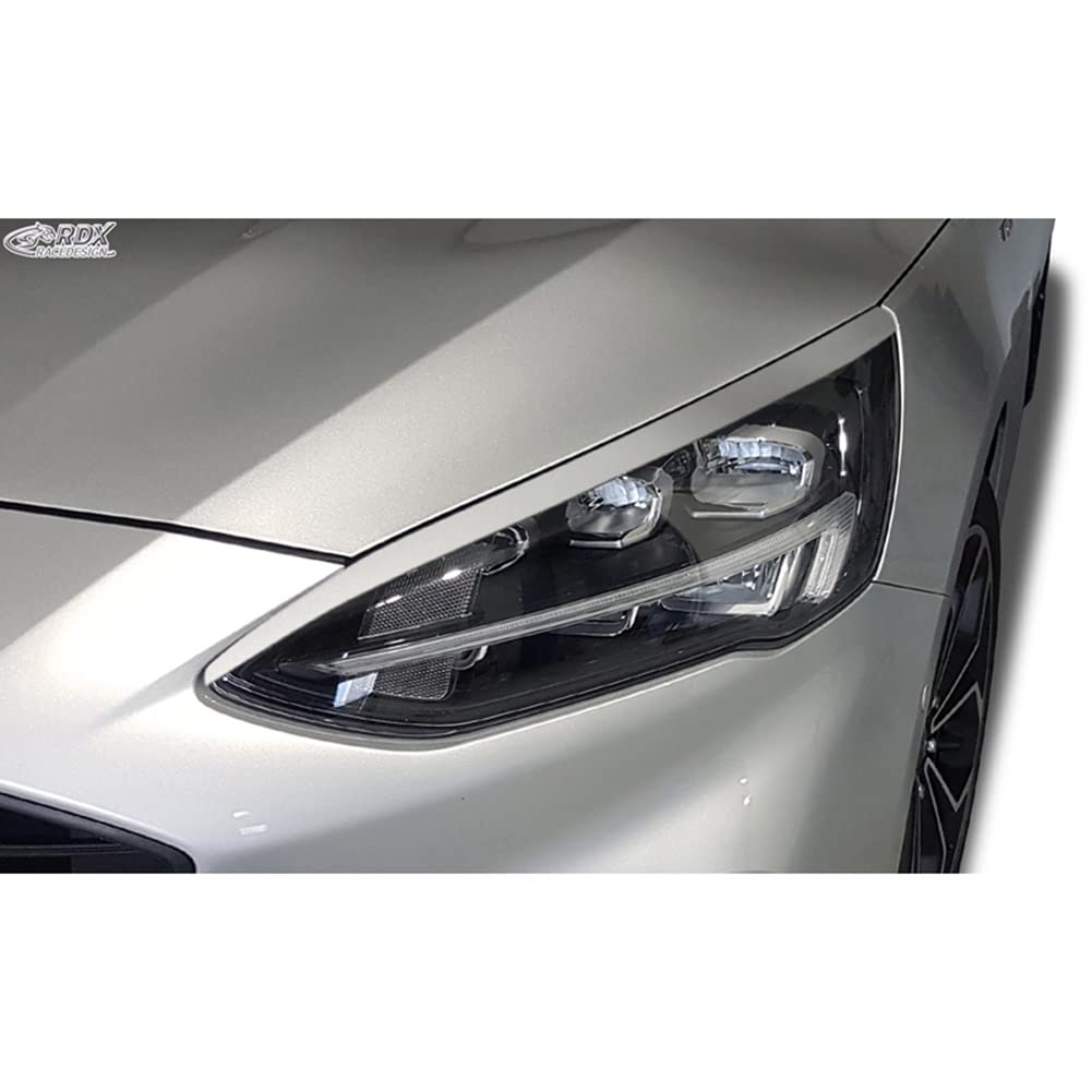 RDX Racedesign Head light spoilers compatible with Ford Focus IV Hatchback/Wagon/Sedan 2018-2022 (ABS)