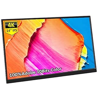 Coekea 14インチモバイルモニター 4K解像度 3840*2160 モバイルディスプレイ Adobe RGB 100%色域 IPSパネル 狭額デザイン 薄型 軽量 USB Type-C/HDMI/Mini DP スタンド付