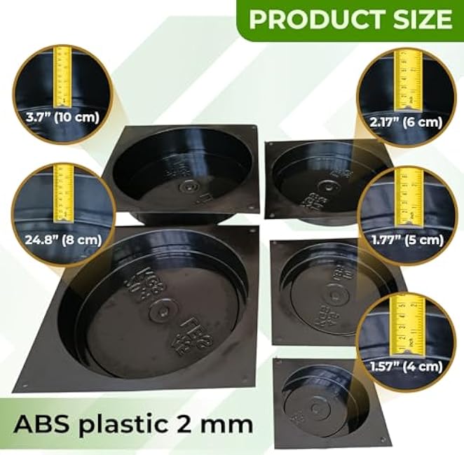 DIY Concrete Weight Mold Set - 5 pcs ABS Plastic 2mm Thick - Dumbbell & Barbell Weight Plates