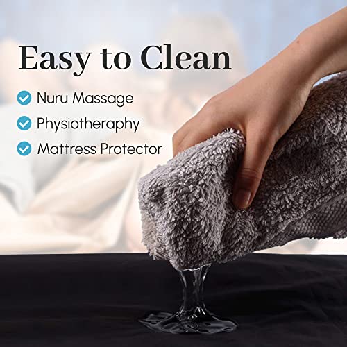Super King Black Waterproof Fitted Massage Sheet Safe Against Oil & Silicone Hypoallergenic 204Cm X 204Cm +35Cm #TOP5