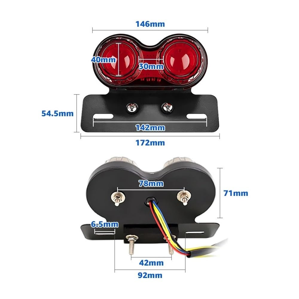 fanale posteriore Luce Di Stop Posteriore A LED Per Moto, Luce Lampeggiante, Luce Di Stop Per Moto, Luce Posteriore Con Luce Targa, Indicatori Di Direzione