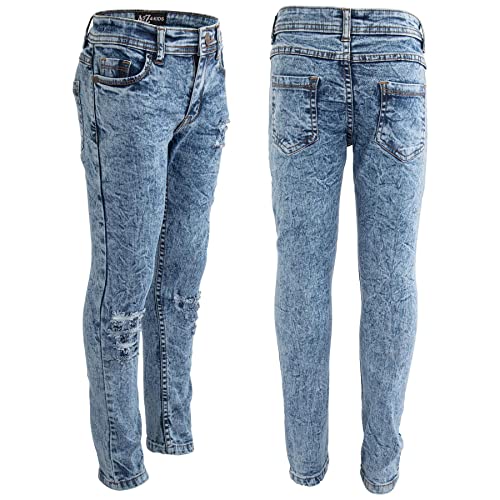 Girls Stretchy Denim Ripped Faded Jeans Tie Dye Stylish Jeggings Skinny Pants Age 5-14Years4