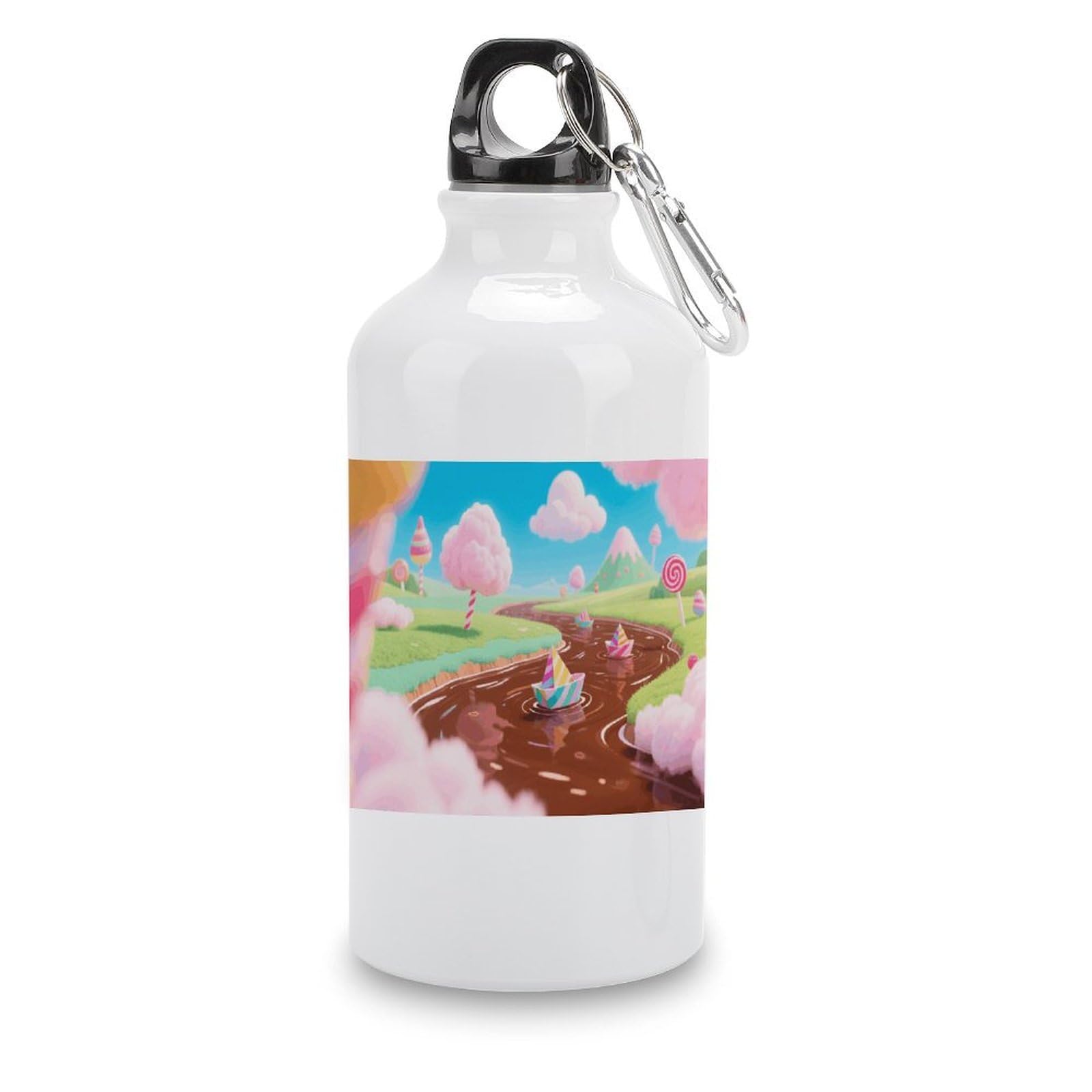 VstaDank Candy Water Bottles Aluminum Sports Water Bottle with Lid&Hook Buckle Fashion Vacuum Insulated Water Bottles Hydration Flask Leak Proof Tumbler Keep Cold&Hot