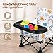 Toddler Booster Seat for Kitchen Chair & Travel - Portable Foldable with Removable Tray, Baby Camping Chair 6-36 Months Indoor Outdoor (White Cloud Design)