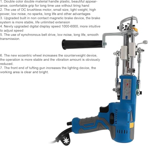 Máquina eléctrica digital para mechones de alfombras y kit portátil de tufting 8