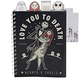 Nightmare Before Christmas Tab Journal Notebook, Spiral Bound, 96 Lined Pages, 8 x 7 inches, Black