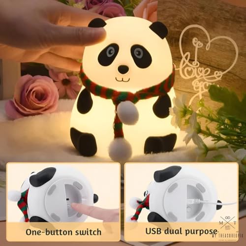 Image of COEUS Cute Panda | Soft Silicon | USB & Rechargeable | 7 Colours Changing | Table Lamp