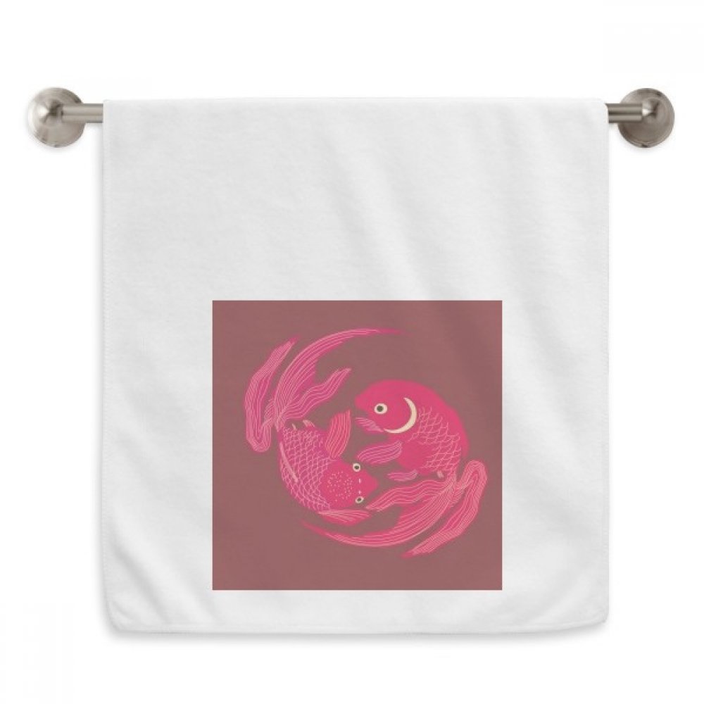 Serviette de toilette poisson rouge diadème en tissu blanc haute densité