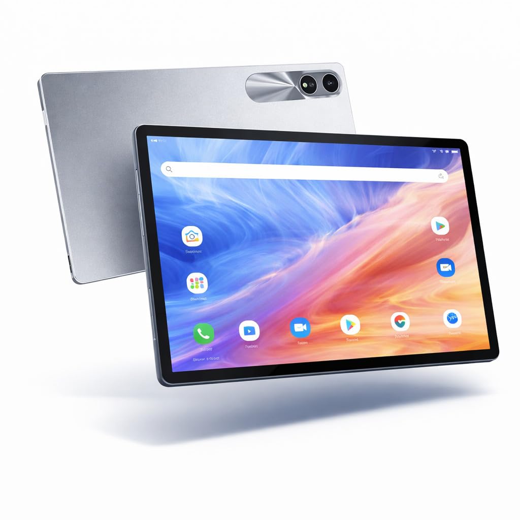 Tablet 10 Pollici, 16GB RAM + 512GB ROM, Sistema Android 15, Display Full HD, Connettività 5G + WiFi, Batteria 10000mAh, Include Tastiera, Mouse e Penna Stylus, Tablet 2-in-1, Blu