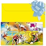 GESCHENKGUTSCHEINcom - 10 Blanko Gutscheine mit Umschlag & Schleife - Formulare mit Motiv für Sportartikel Sportartikelhandel Sport SP12282-10-V1