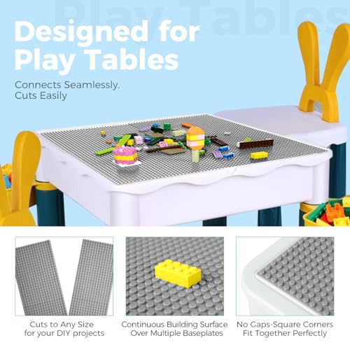 Image of Classic Baseplates Building Plates-10 inch x 10 inch Building Boards,100% Compatible with All Major Brands and Activity Table, Creative Platforms Mats for Toy Bricks (Green Blue Gray Black, 4 Pack)