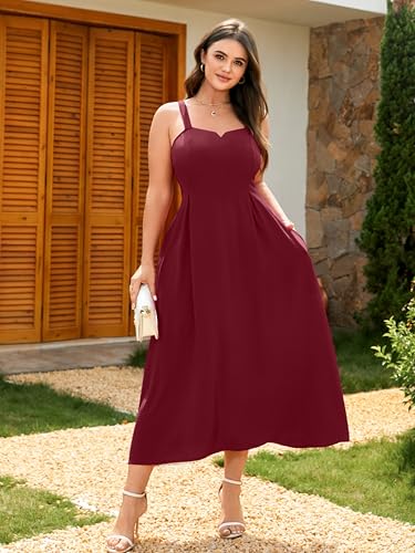 Image of RWJ Women's Plus Size Dresses with Pockets V-Neck Sleeveless Maxi Dress for Wedding Guest Dress Formal Cocktail