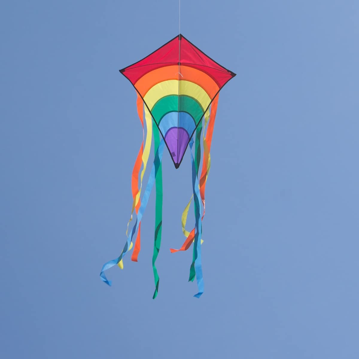 Cerf-volant Monofil Rainbow Eddy Pour Enfants - 65x74cm Avec Ligne 80m Et Queues Colorées