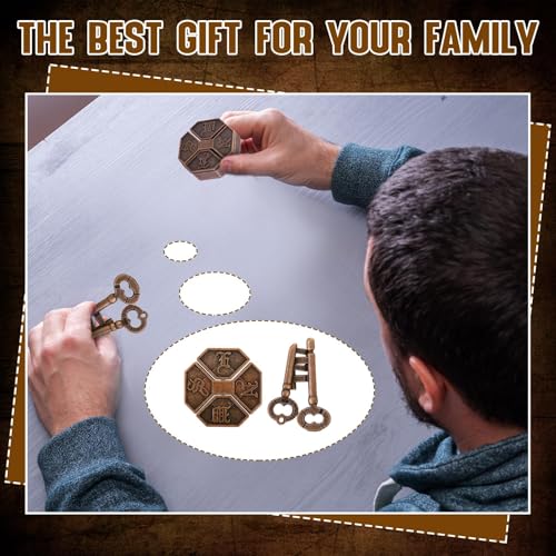 Image of 2-4Pcs Metal Puzzles, 3D Puzzles Brain Teaser Set, IQ Logic Mind Game, Fun Indoor and Outdoor Activity for Teens, Family and School Events (2pcs(Brown))
