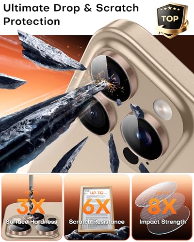 Image of TOCOL for iPhone 14 Pro Max Camera Lens Protector /iPhone 14 Pro Camera Lens Protector Tempered Glass HD Individual Scratch Resistant Cover Accessories Case Friendly 2 Pack(Rose Gold)