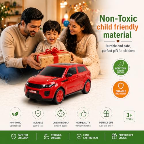 Image of Trenzo Big Size Toy Car for Kids | Friction Powered Push & Go Toy SUV Vehicle | Durable Non-Toxic Toys | Smooth Rolling Action Cars for Boys & Girls Age 3+ (Red)