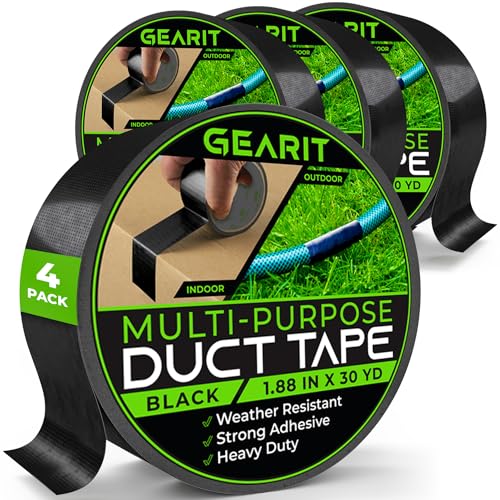 Image of GEARit 1.88-inch Duct Tape, 30-yds, 4pk, Black
