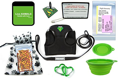 in Cabin Pet Airline Travel Accessory Kit Green (Small Harness)