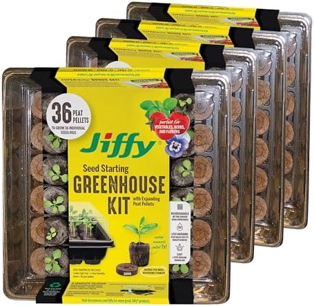The Surprising Truth About the Jiffy Greenhouse Seed Starter Kit 3 Jiffy Seed Starting Tray Kit, 36 Cell 36mm Peat Pellets with Bonus - 4 Pack, 144 Pellets Total