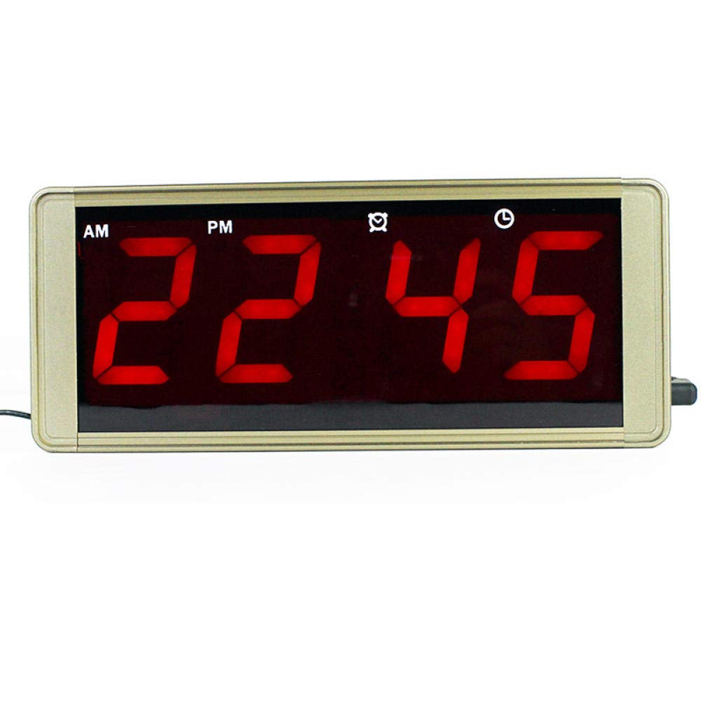 Horloge murale LED grand écran numérique et réveil de table en métal filaire