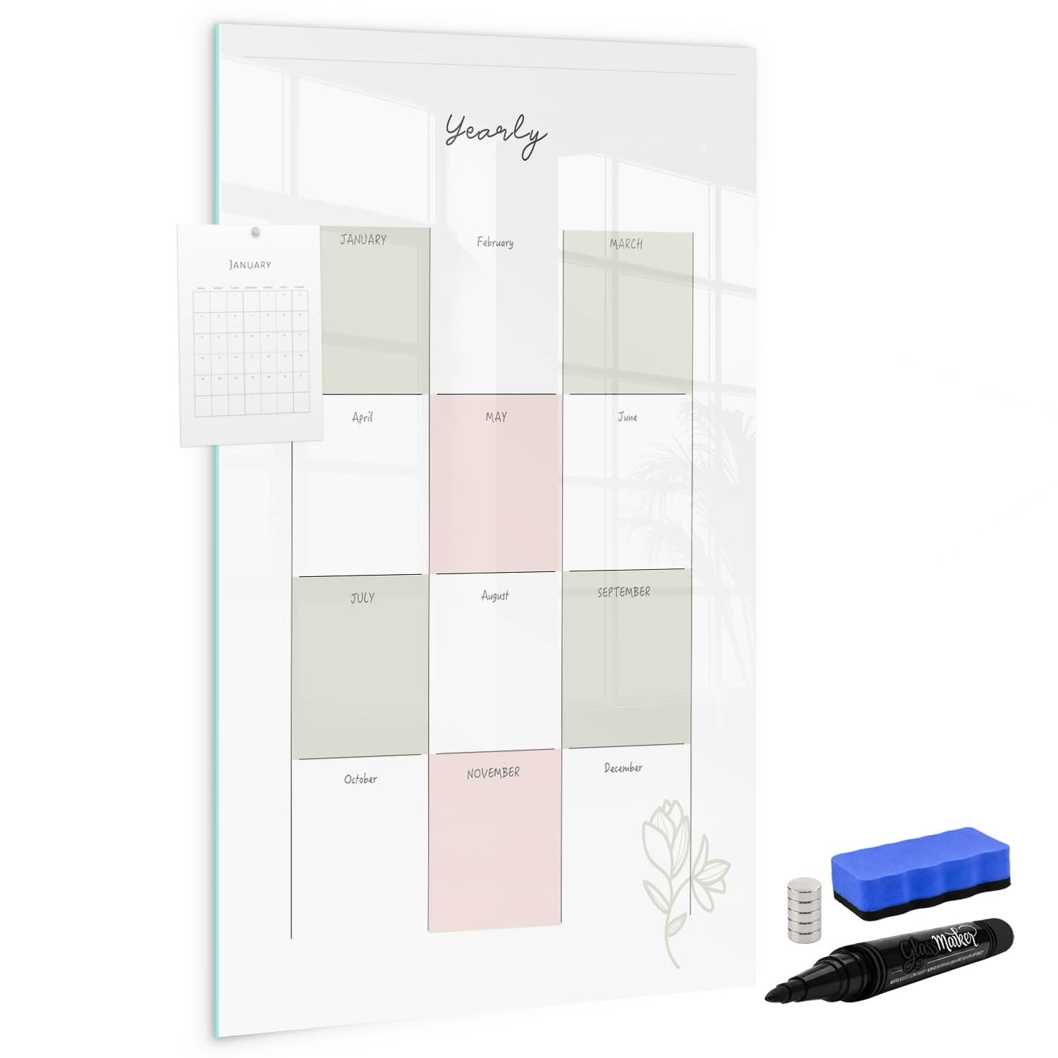Eleganz Für Ihre Wand Zuhause 60x120 cm Jahresplaner Schwarzer Stift